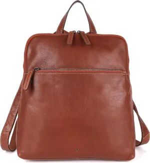 Genuine Leather Backpack for Women - 12.5 Inch with Adjustable Shoulder Strap - Stylish and Durable (Tan)