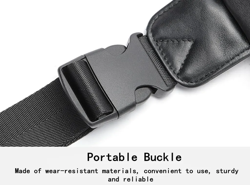 Genuine Leather Belt Bag Multi Pocketed Waist Bag Hands-free Crossbody Bag for Men 2 Zips Coffee