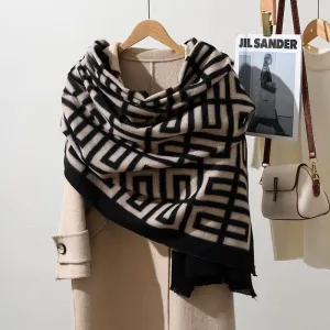 Geometric Plaid Imitation Cashmere Scarf – Warm & Stylish