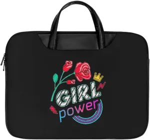 Girls Power Rose Laptop Case Slim Water Resistant Computer Bag with Handle Briefcase for Work
