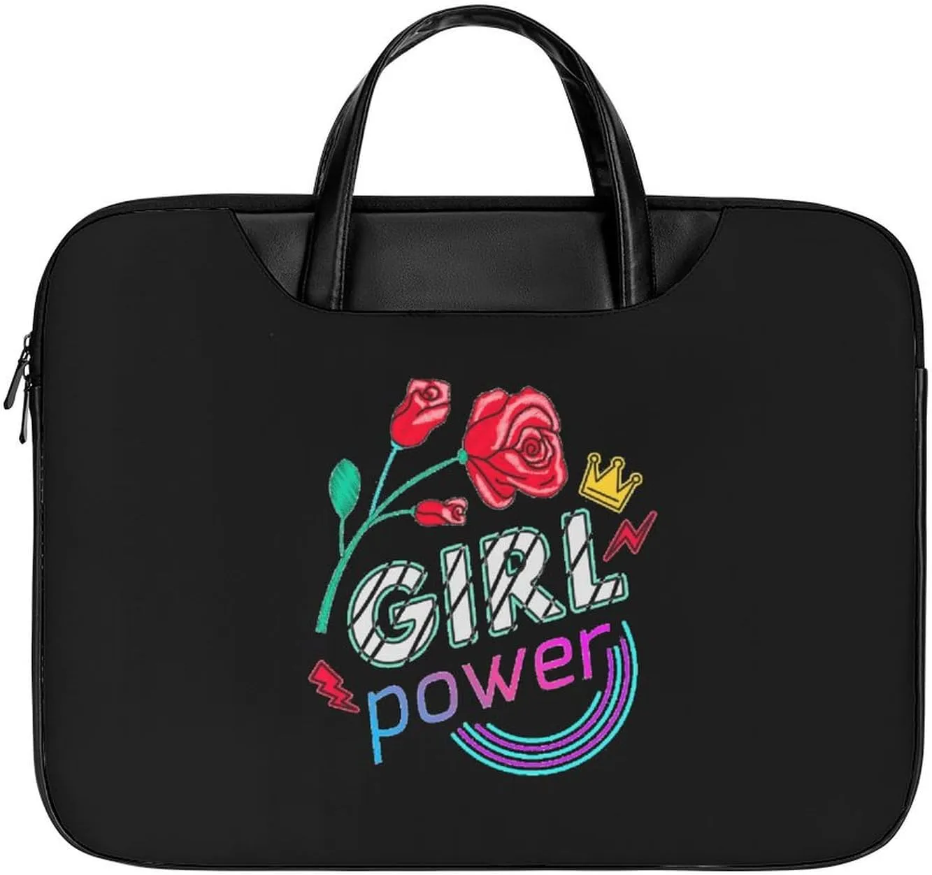 Girls Power Rose Laptop Case Slim Water Resistant Computer Bag with Handle Briefcase for Work