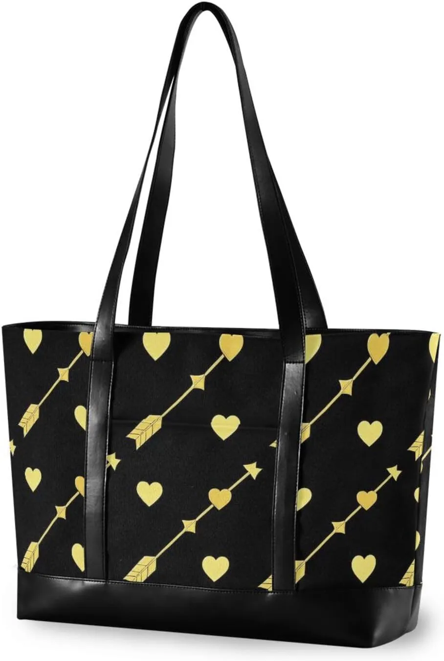 Gold Arrow Heart Pattern Black Fashion professional office bags for women with zipper for work with diaper estuche para laptop 14 pulgadas
