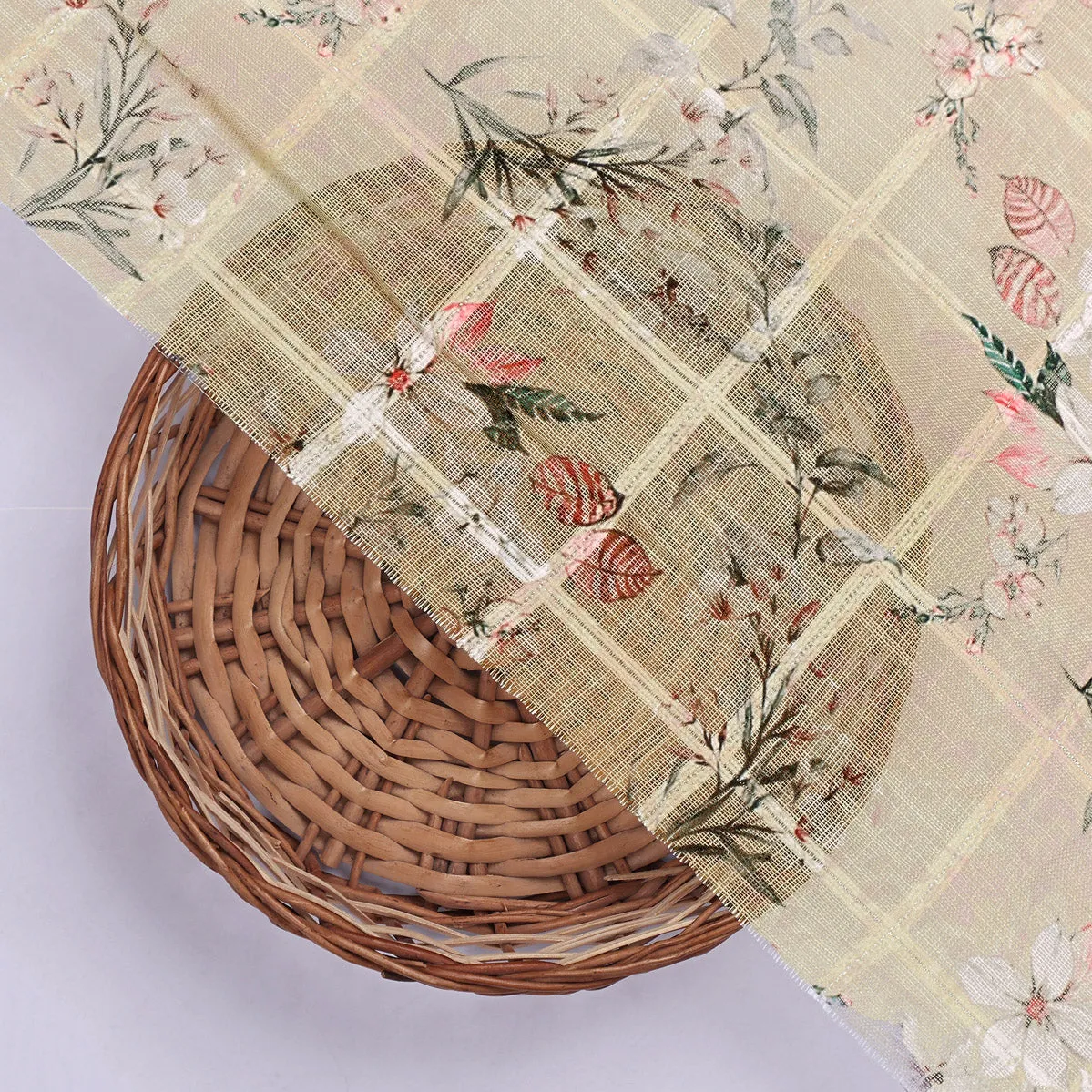 Gorgeous Velly Linen Fabric with Stunning Floral and Leaves Design