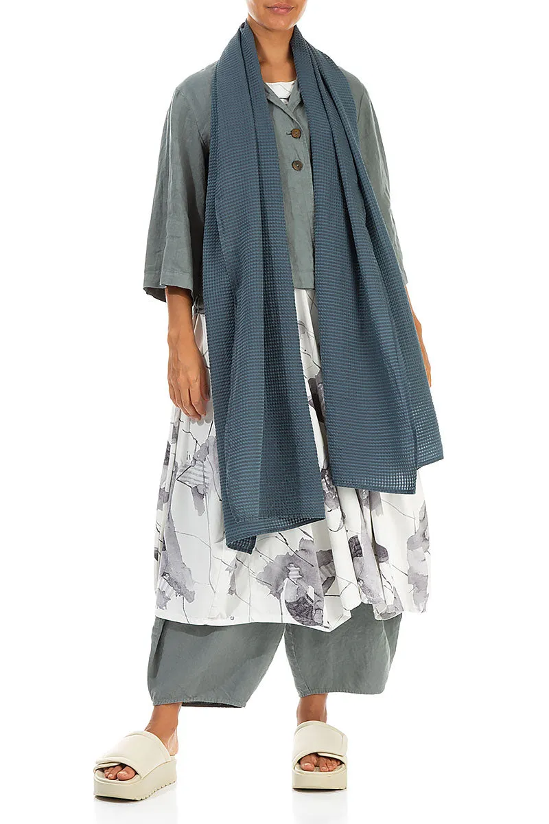 Graphite Textured Silk Cotton Scarf