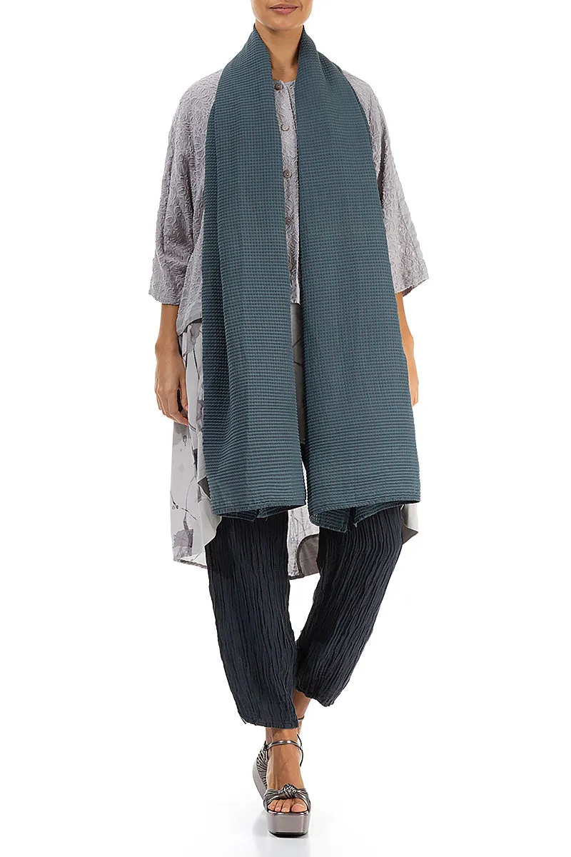 Graphite Textured Silk Cotton Scarf