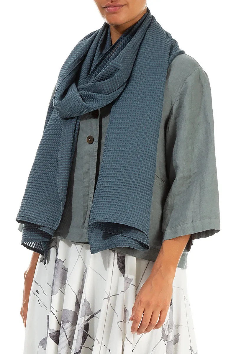 Graphite Textured Silk Cotton Scarf