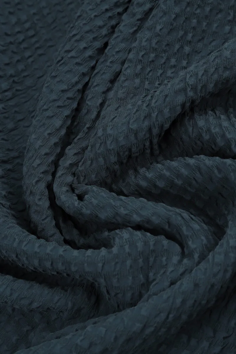 Graphite Textured Silk Cotton Scarf