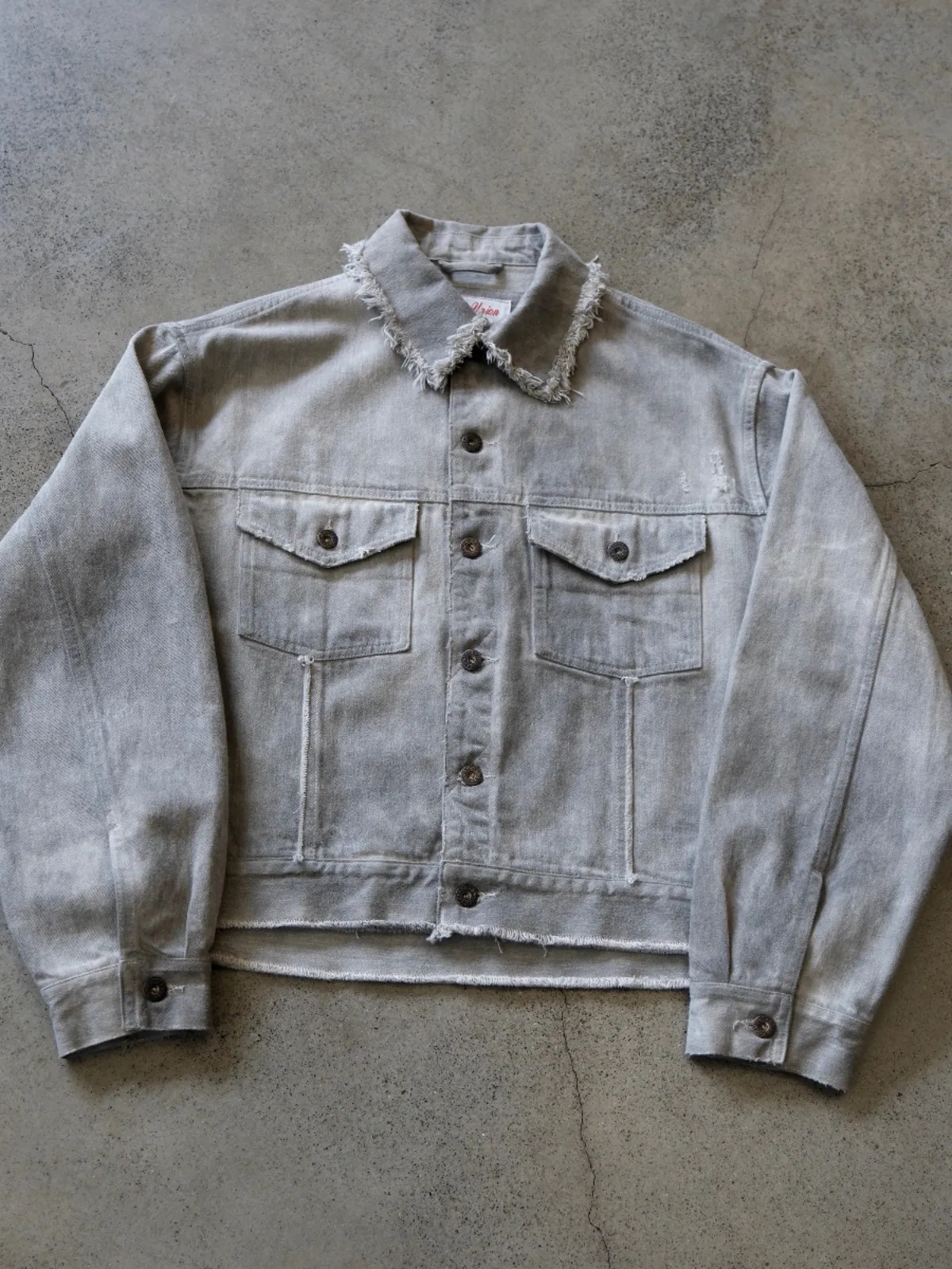 Gray Distressed Denim Jacket