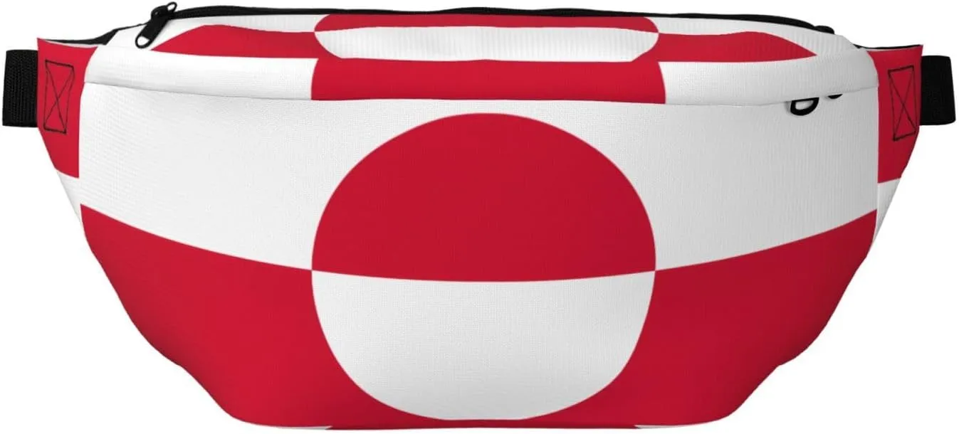 Greenland Flag Stylish Crossbody Waist Pack - Versatile And Compact Travel Pouch For Hands-Free Storage
