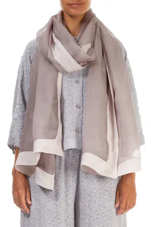 Greige Silk Chiffon Scarf