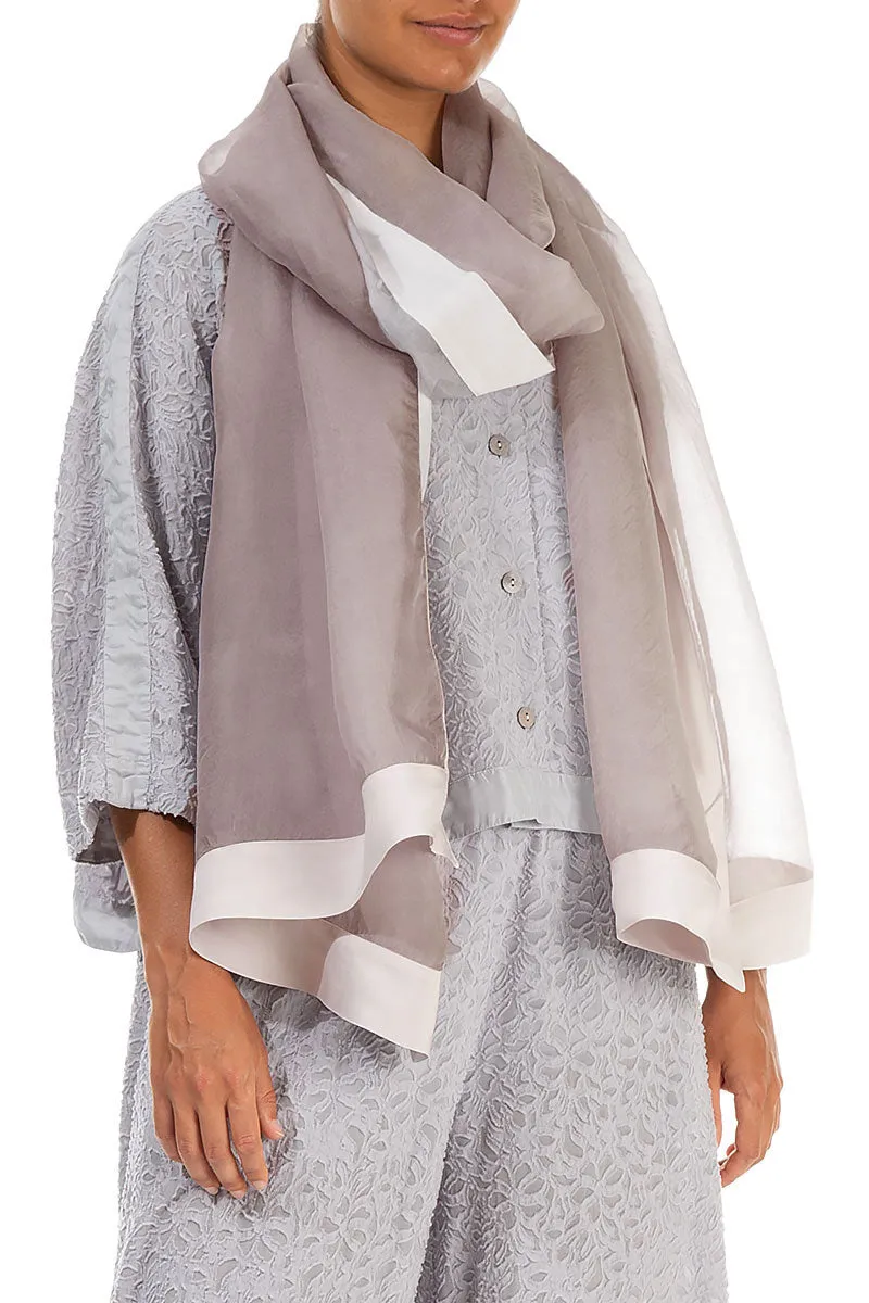 Greige Silk Chiffon Scarf
