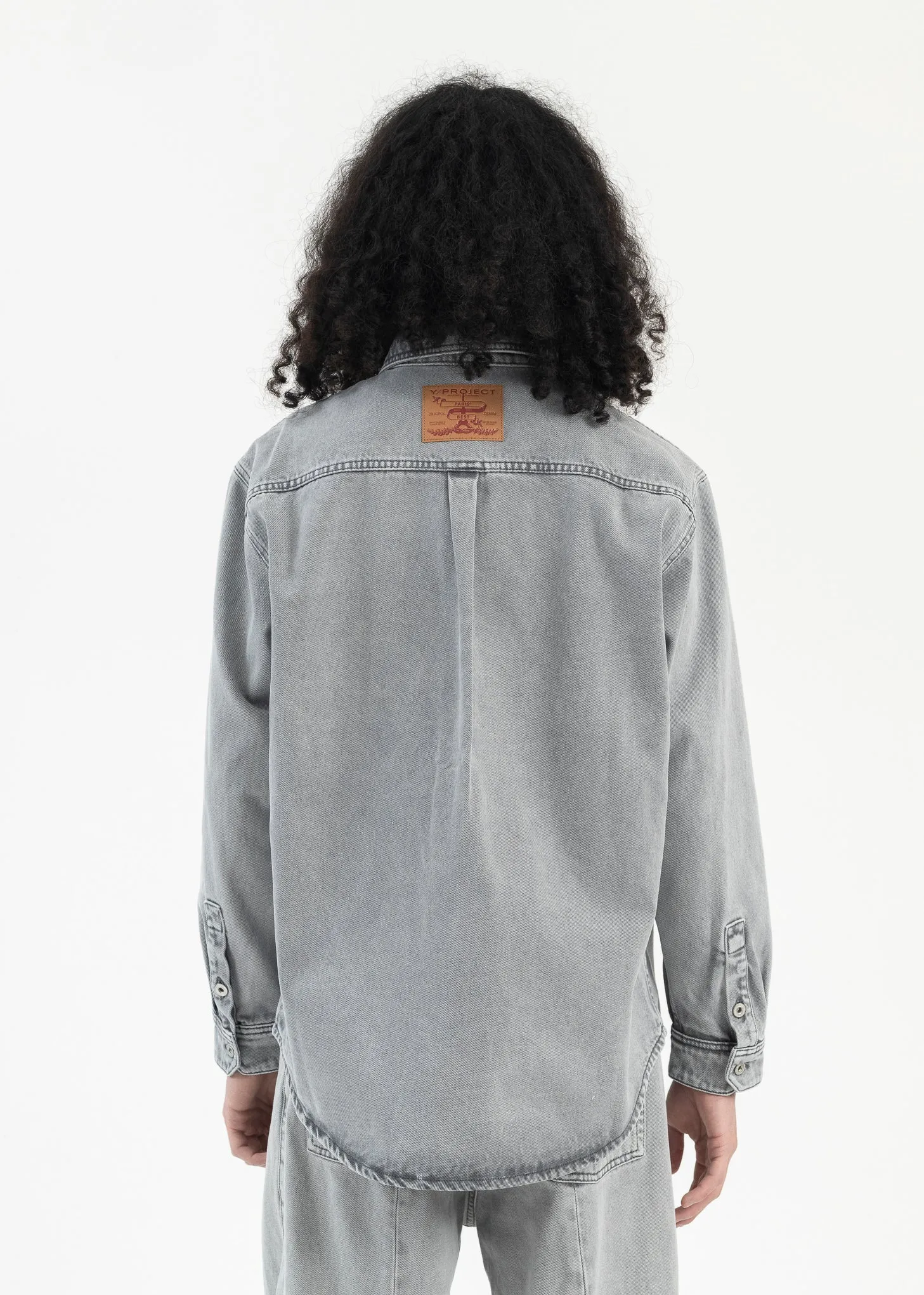 GREY EVERGREEN PARIS' BEST PATCH DENIM SHIRT