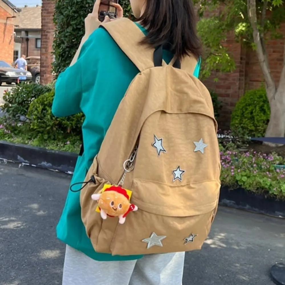 Grunge Backpack with Adorable Accessory Aesthetic Backpack Cute Backpacks Waterproof (Yellow)