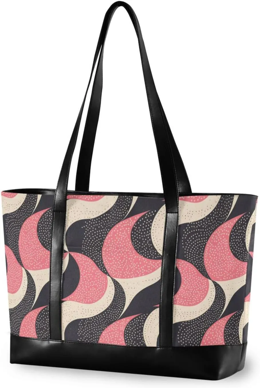 Guilloche Black Pink Portable work bag for women professional with zipper travel tote for women work with diaper bolso para laptop