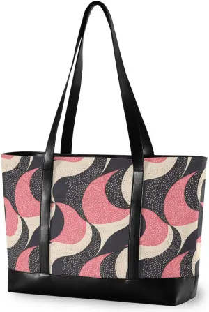 Guilloche Black Pink Portable work bag for women professional with zipper travel tote for women work with diaper bolso para laptop