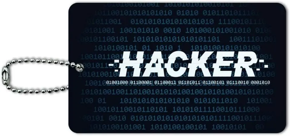 Hacker Binary Code Geek Nerd Luggage Card Suitcase Carry-On ID Tag