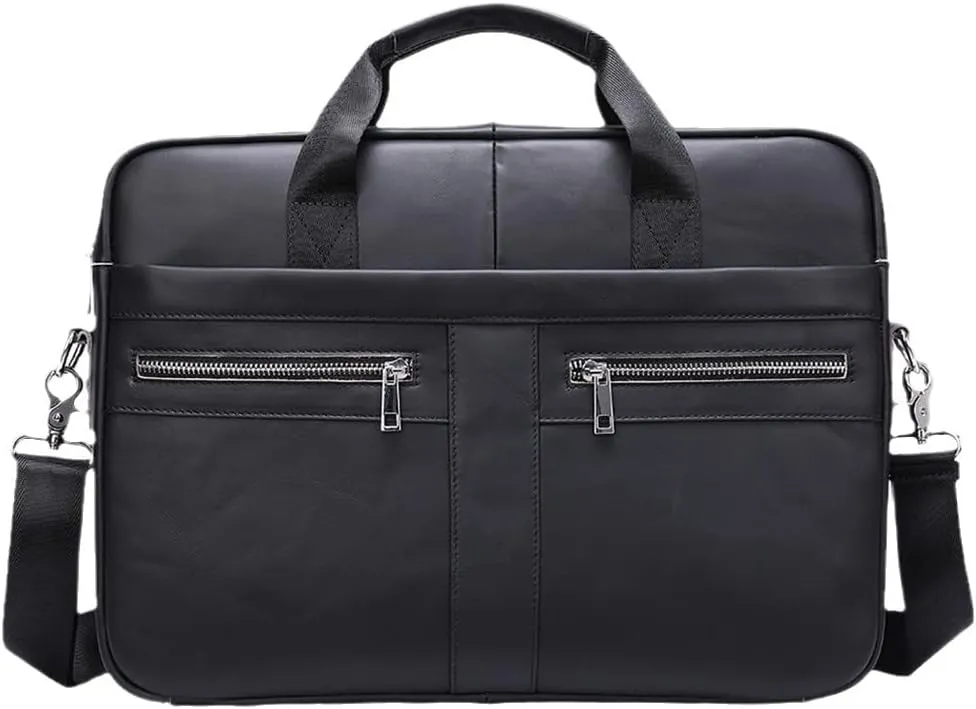Haitpant Men's Genuine Leather Briefcase Laptop Bag Natural Leather Messenger Briefcases Bags