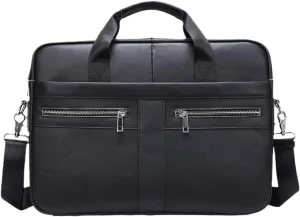 Haitpant Men's Genuine Leather Briefcase Laptop Bag Natural Leather Messenger Briefcases Bags