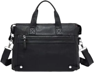 Haitpant Men's Leather Briefcases Bags Genuine Leather Laptop Shoulder Messenger Document Bags