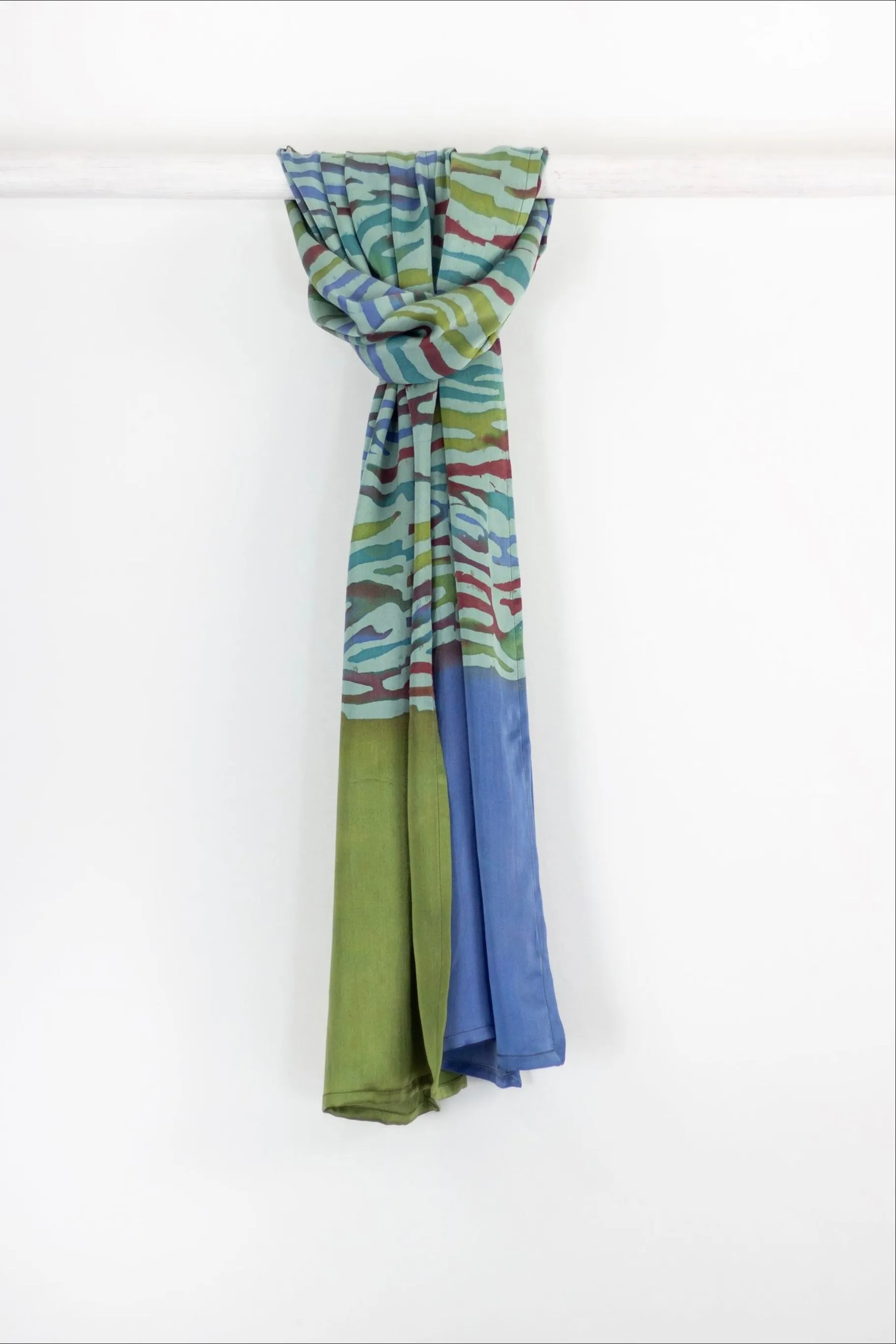 Hand Painted Silk Scarf - BluBoo Aqua