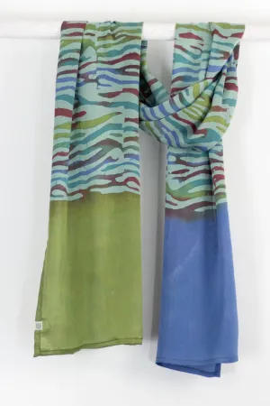 Hand Painted Silk Scarf - BluBoo Aqua