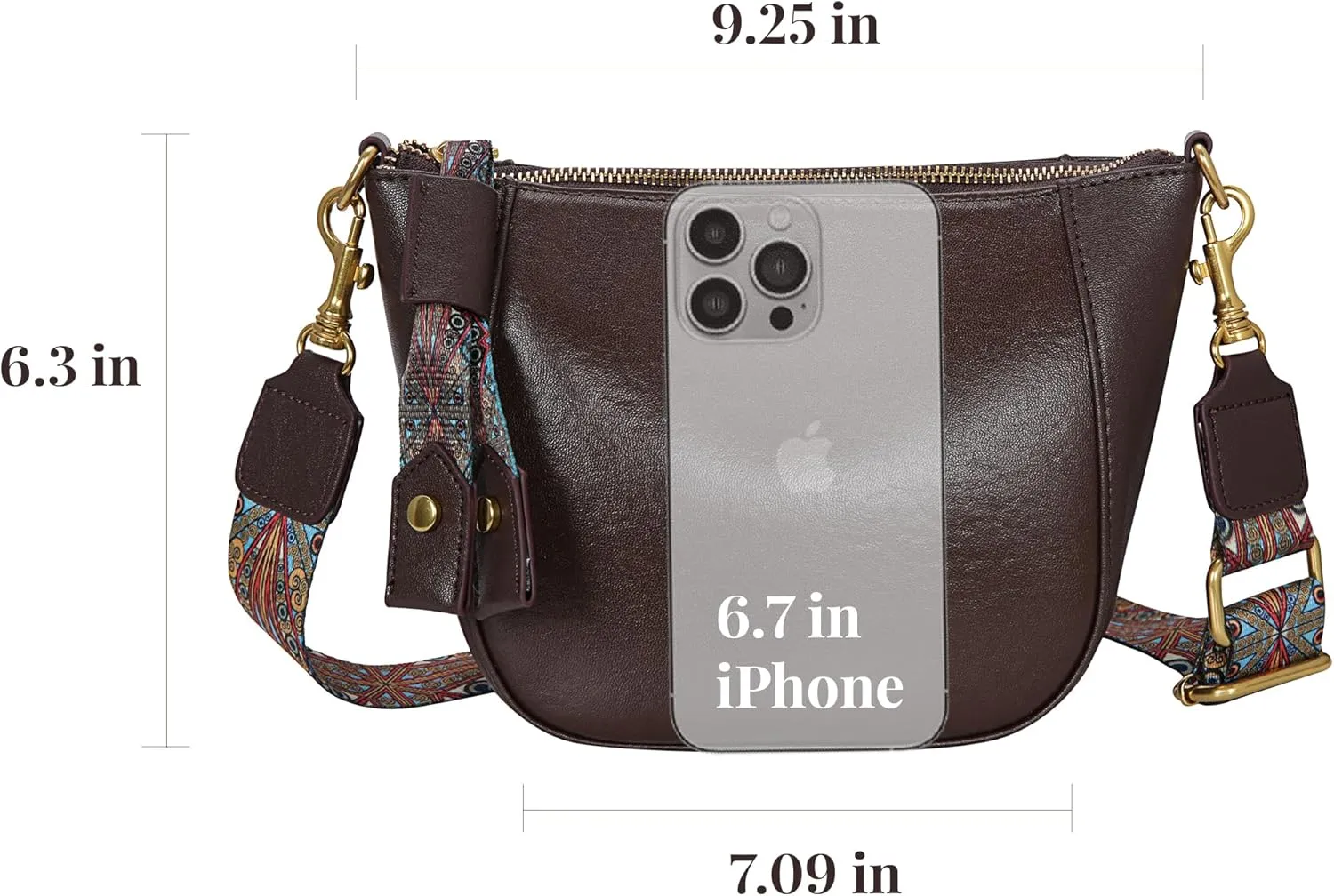 HESHE Leather Crossbody Bags for Women Soft Hobo Purses Stylish Satchel Bags Boho Shoulder Handbags with Wide Strap