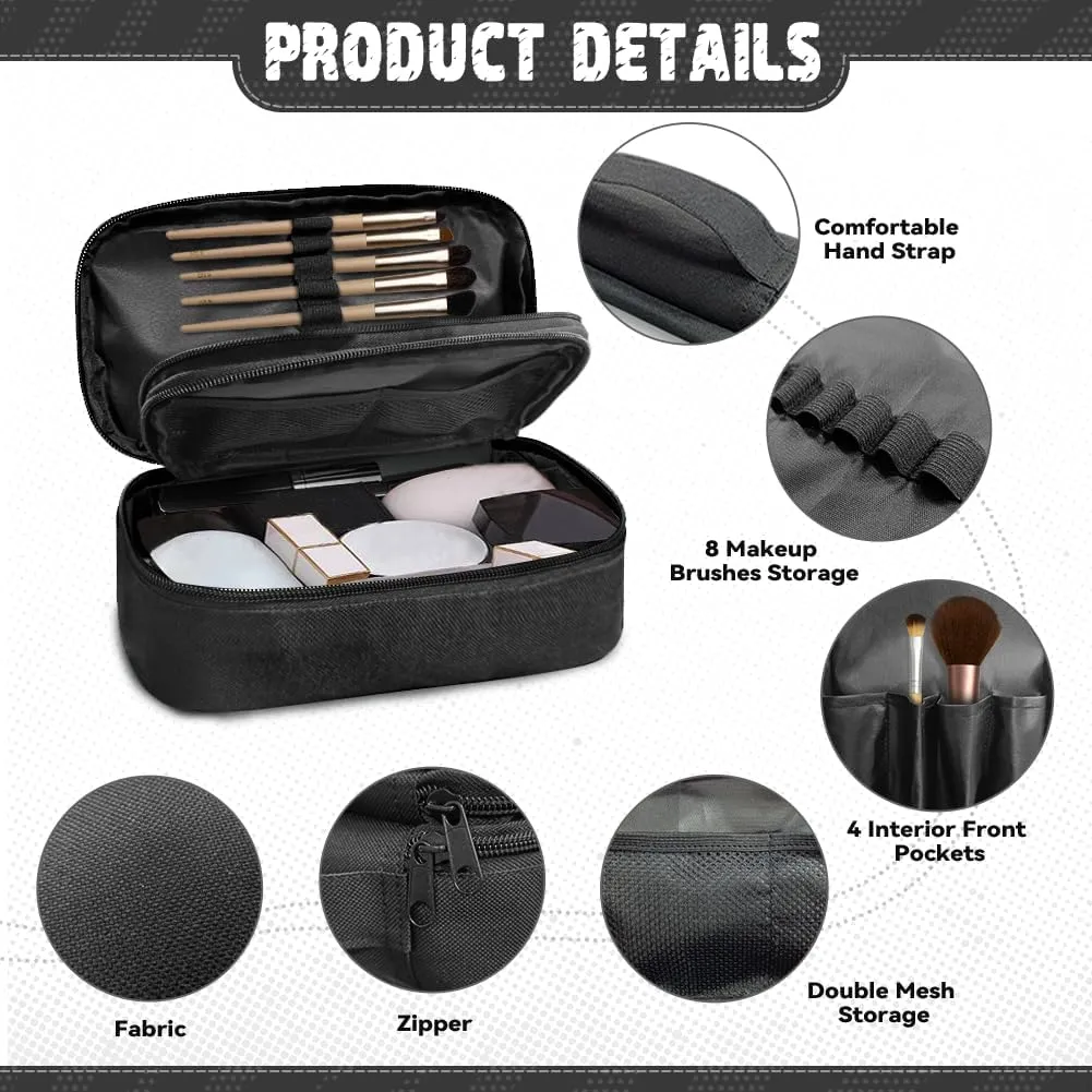 Hibiscus Makeup Bag Turtle Heart Waterproof Storage Bag Professional Cosmetic Artist Organizer Zipper Travel Toiletry Pouch for Women and Girls