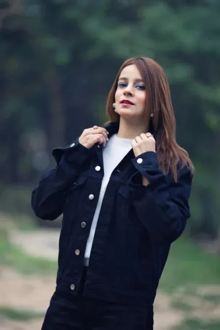 hm pure black denim jacket