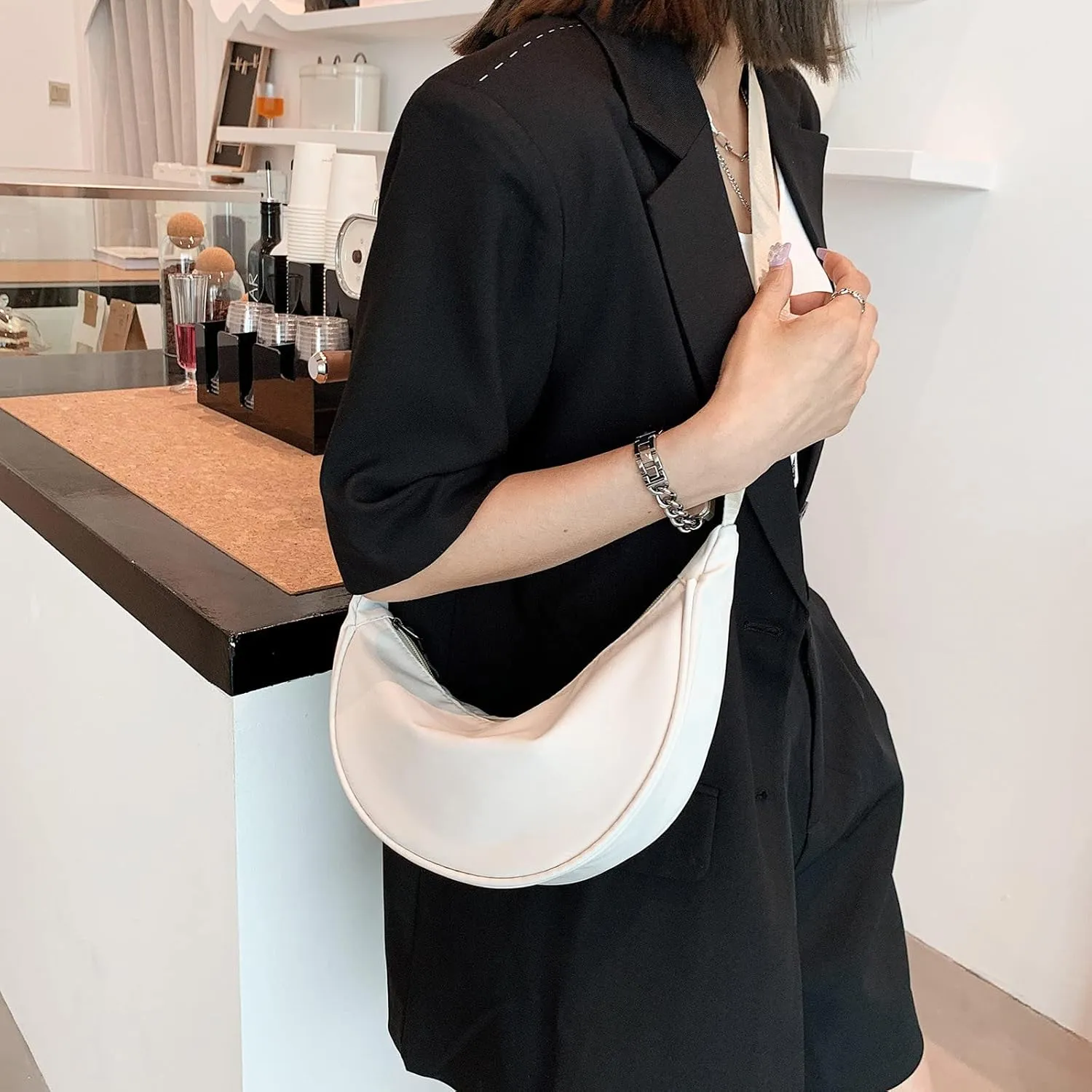 Hobo Bags for Women Vegan Leather Top Handle Shoulder Purses and Handbags Blue