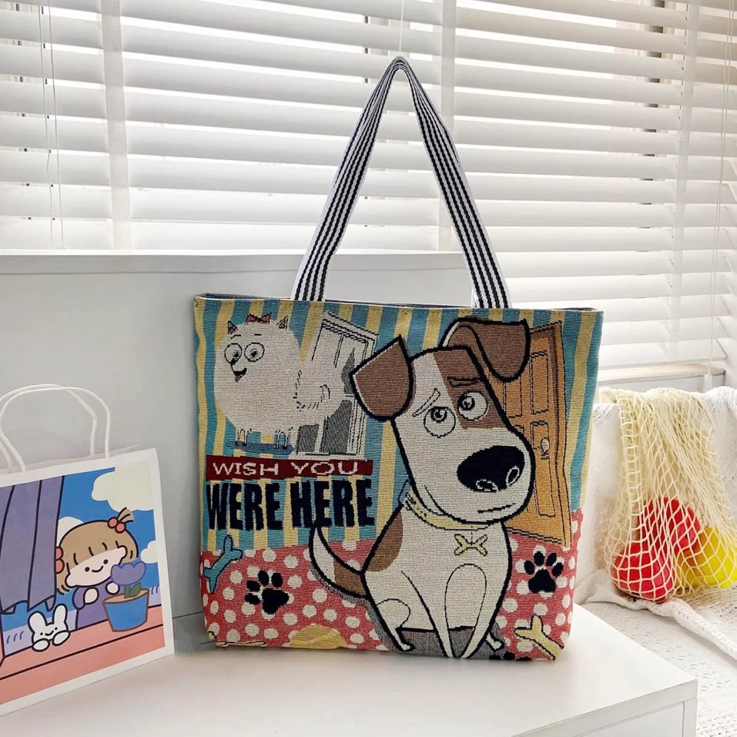 Hobo Shoulder Bag with Big Snap Hook Hardware Women's Cotton Oversized Hobo Shoulder Bag