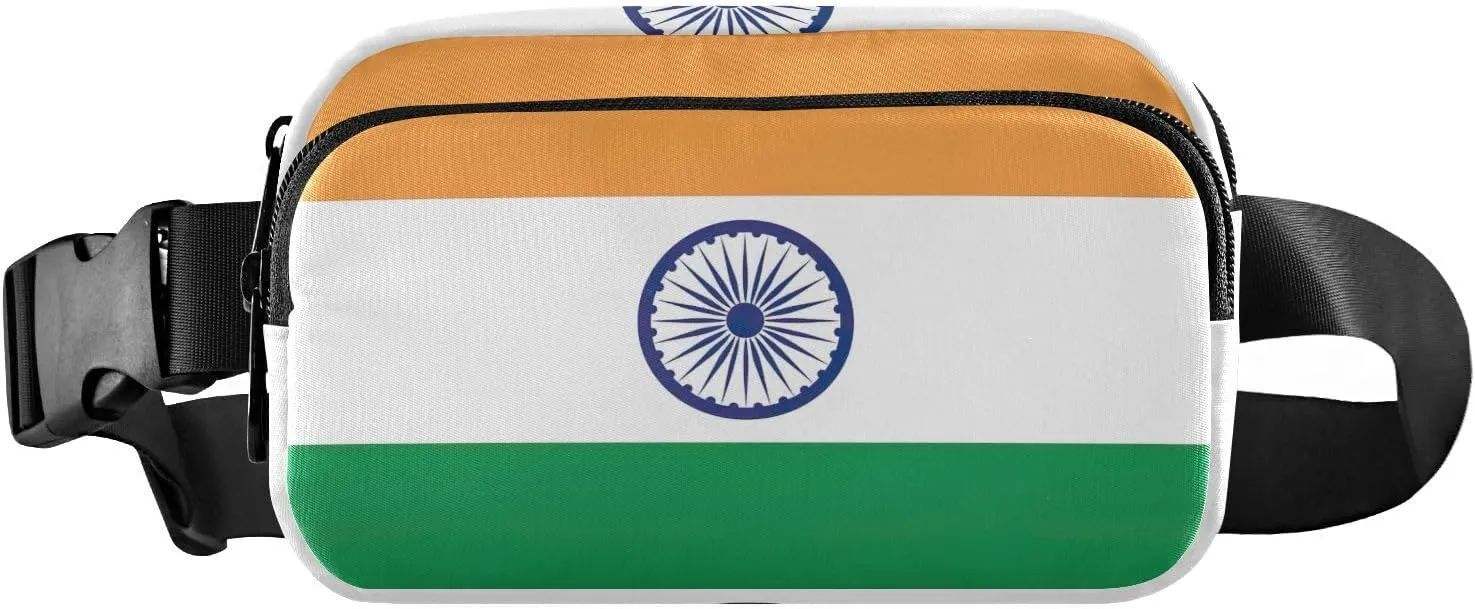 India Flag Stylish Waterproof Belt Bags, Hip Pouch Bag for Women, Waist Bag for Travel