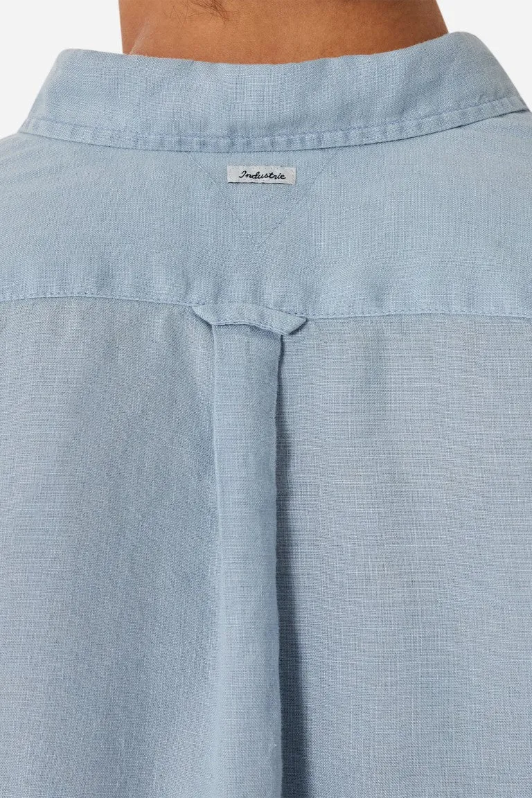 INDUSTRIE, The Tennyson Long Sleeve Linen Shirt, FRENCH BLUE