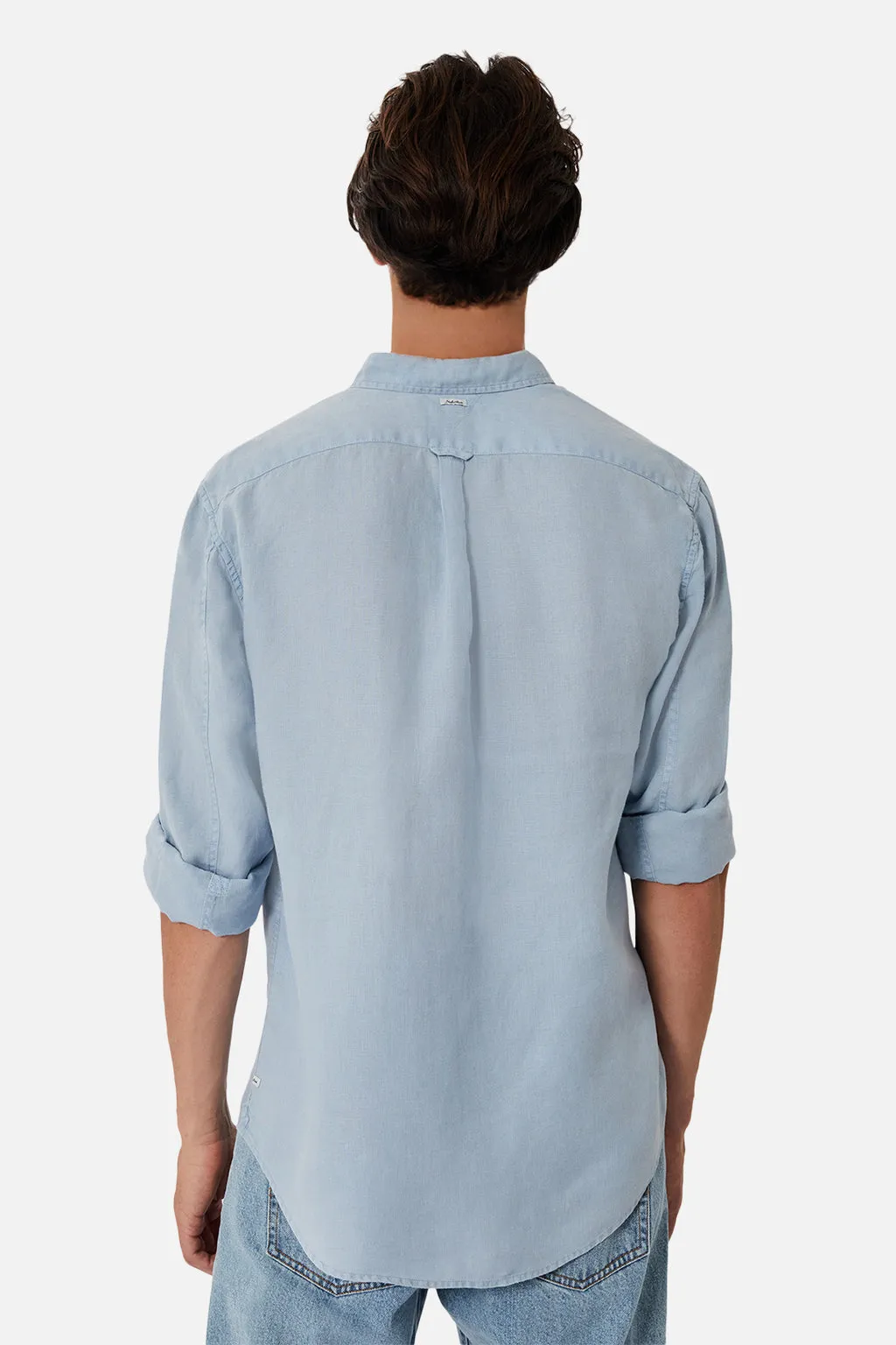 INDUSTRIE, The Tennyson Long Sleeve Linen Shirt, FRENCH BLUE