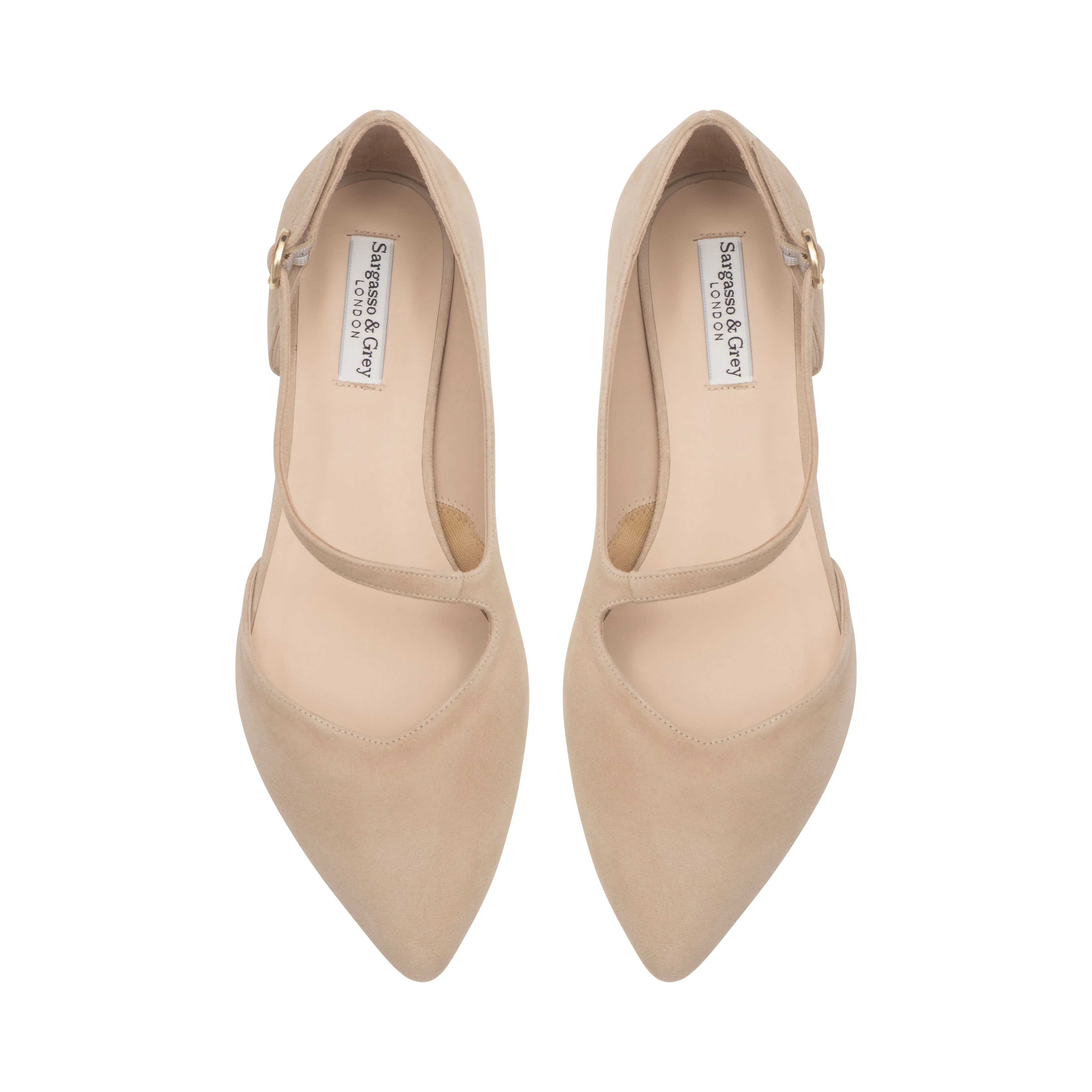 Indy Extra Wide Width Flats - Nude Suede