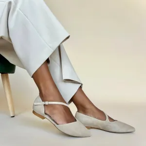 Indy Extra Wide Width Flats - Nude Suede