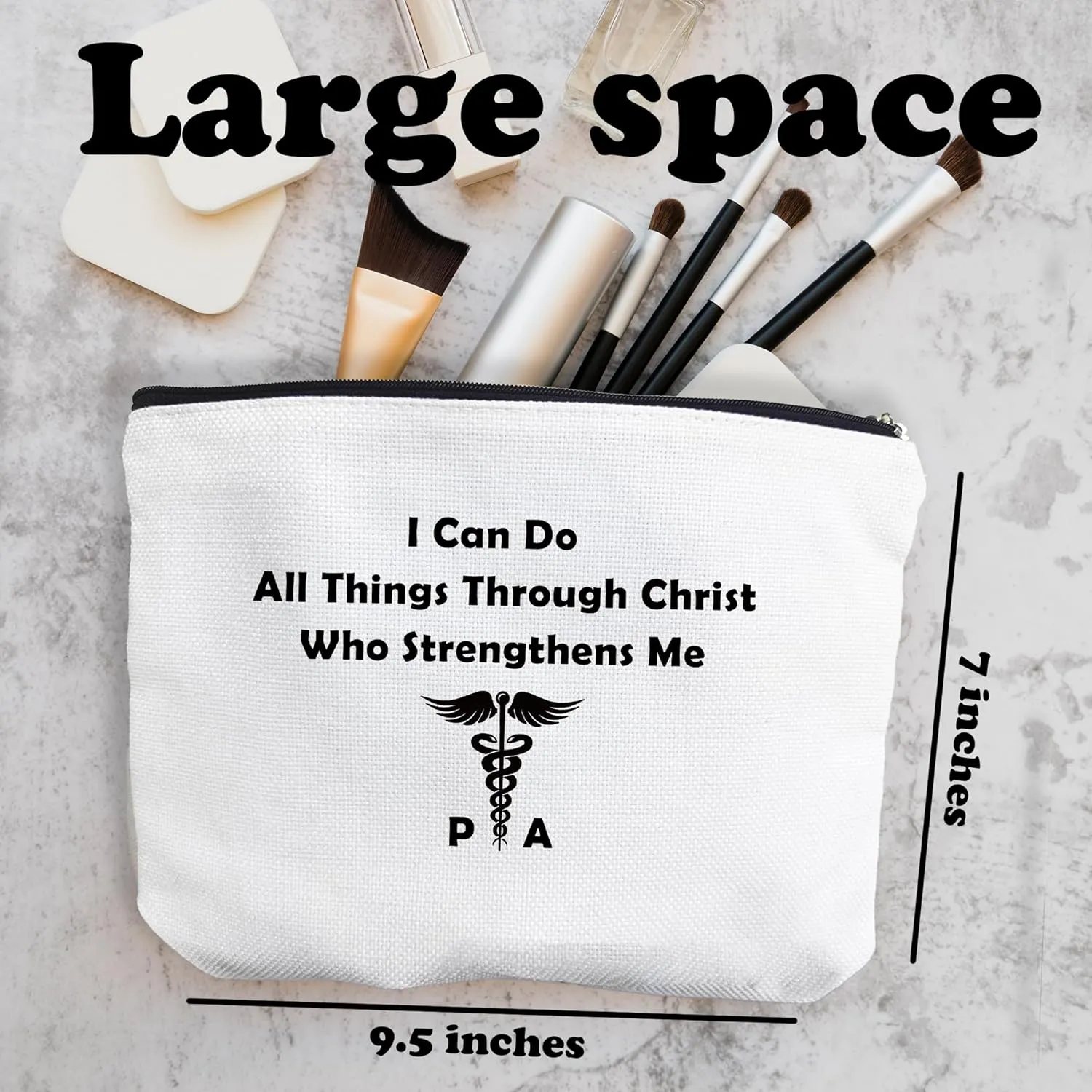 Inspirational Gifts For Women, Make Up Bags For Women, Toiletry Bags For Traveling WomenMake Up Travel Bag Organizer, Cosmetic Travel Bag ChristianPhysical Assistant Gifts For Women (A10)