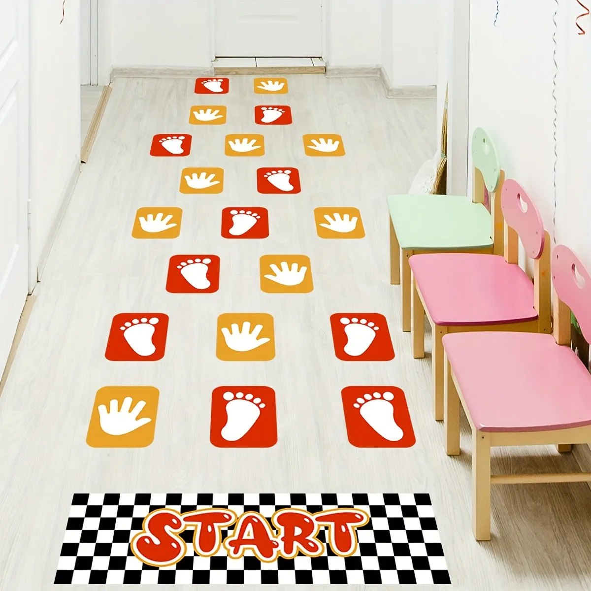 Interactive Hopscotch Floor Stickers for Kids Playrooms
