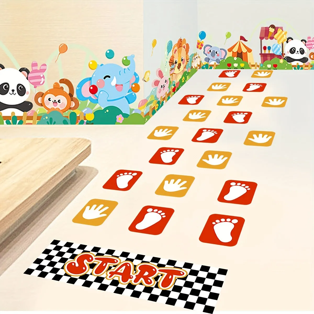 Interactive Hopscotch Floor Stickers for Kids Playrooms