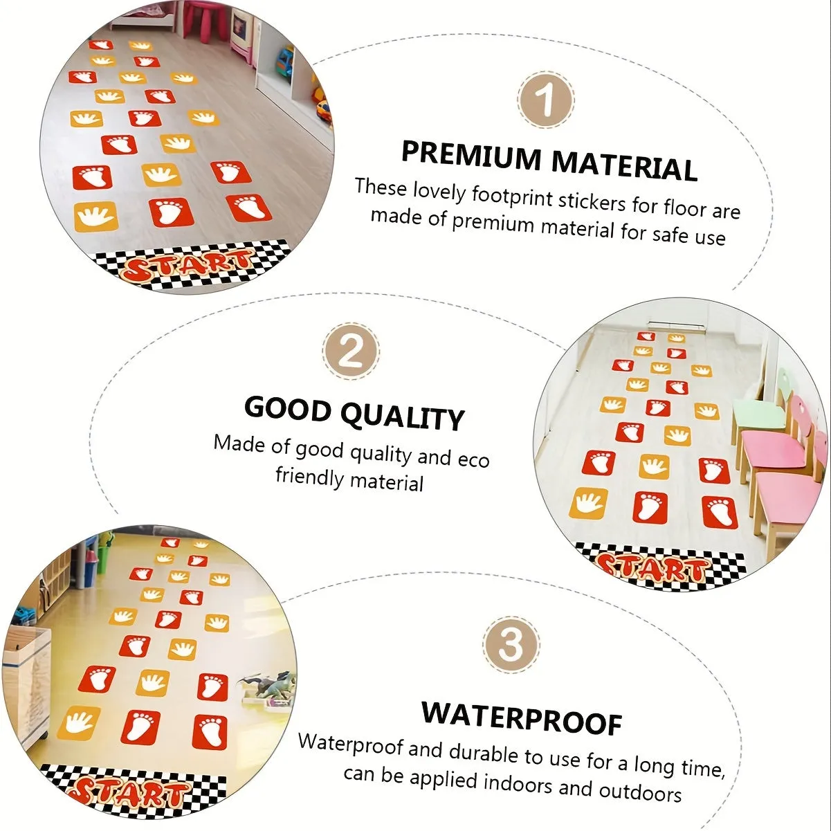 Interactive Hopscotch Floor Stickers for Kids Playrooms