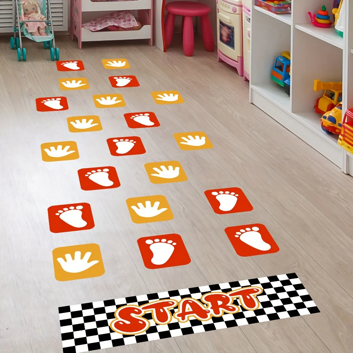 Interactive Hopscotch Floor Stickers for Kids Playrooms