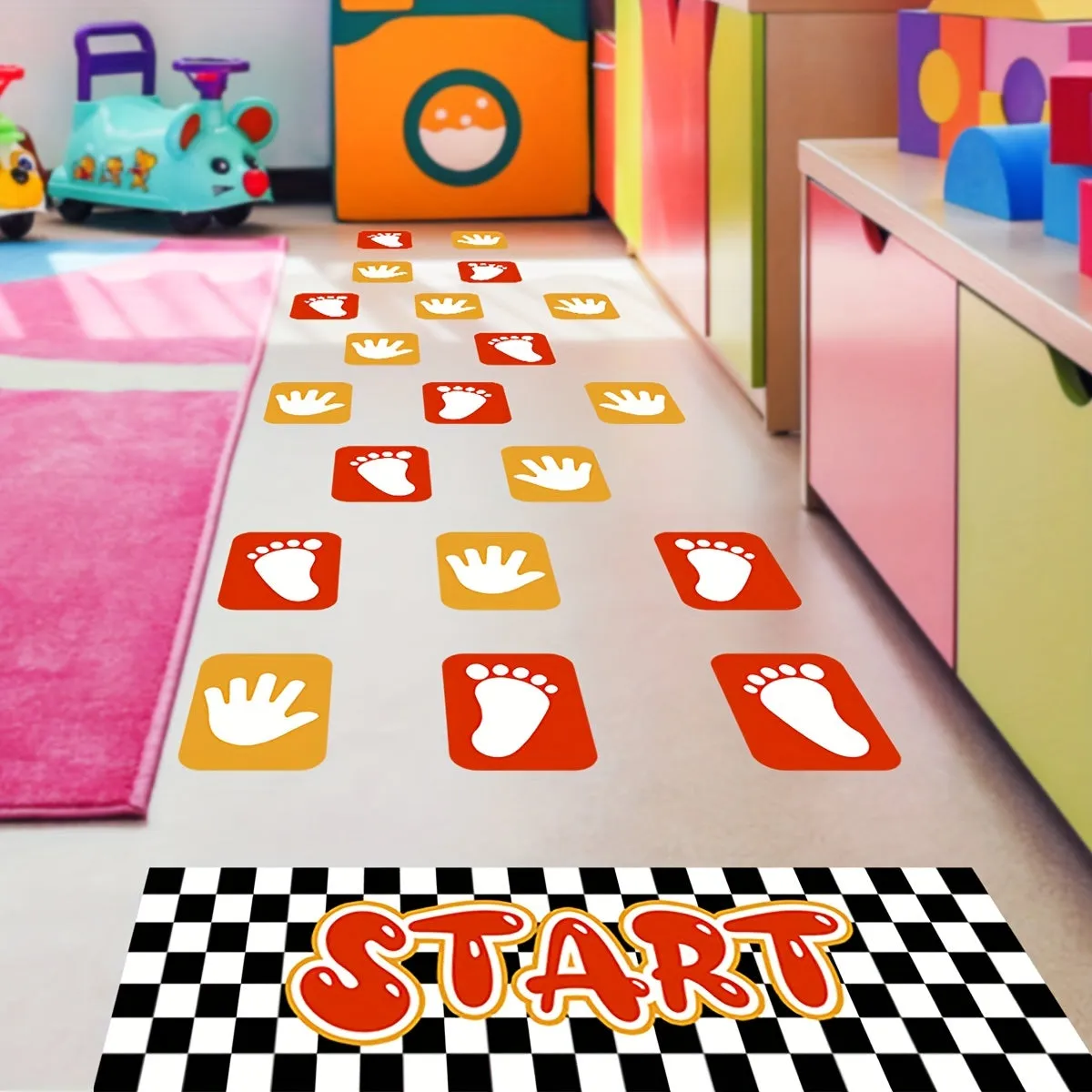 Interactive Hopscotch Floor Stickers for Kids Playrooms