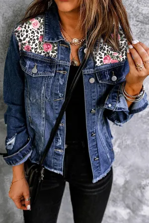 Invigorating Button Front Distressed Denim Jacket