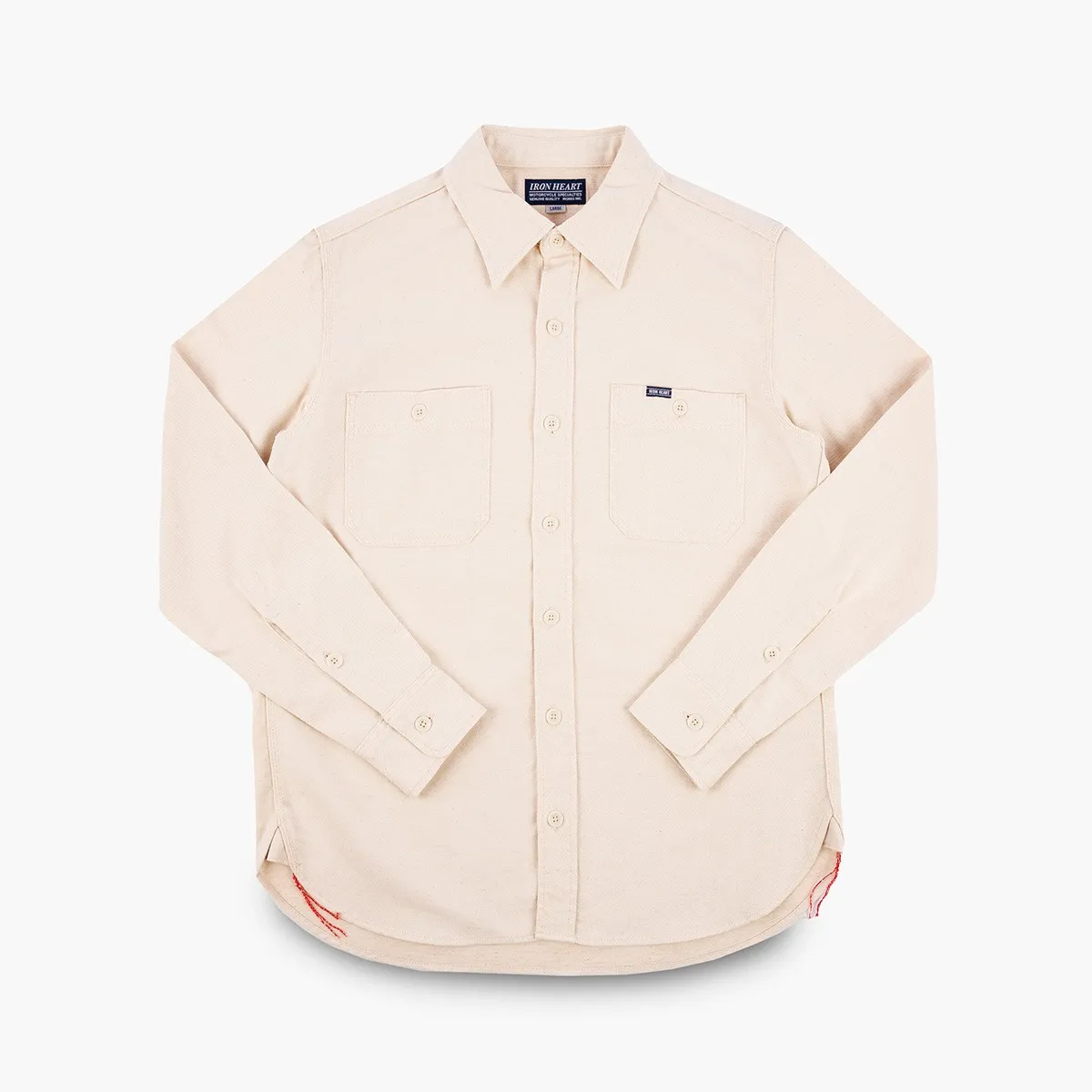 Iron Heart IHSH-414-WHT 9oz Cotton Linen Work Shirt - Off White