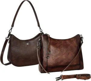 Iswee Leather Shoulder Bag for Women Stylish Crossbody Purse with Multi Pockets Work Travel Bag