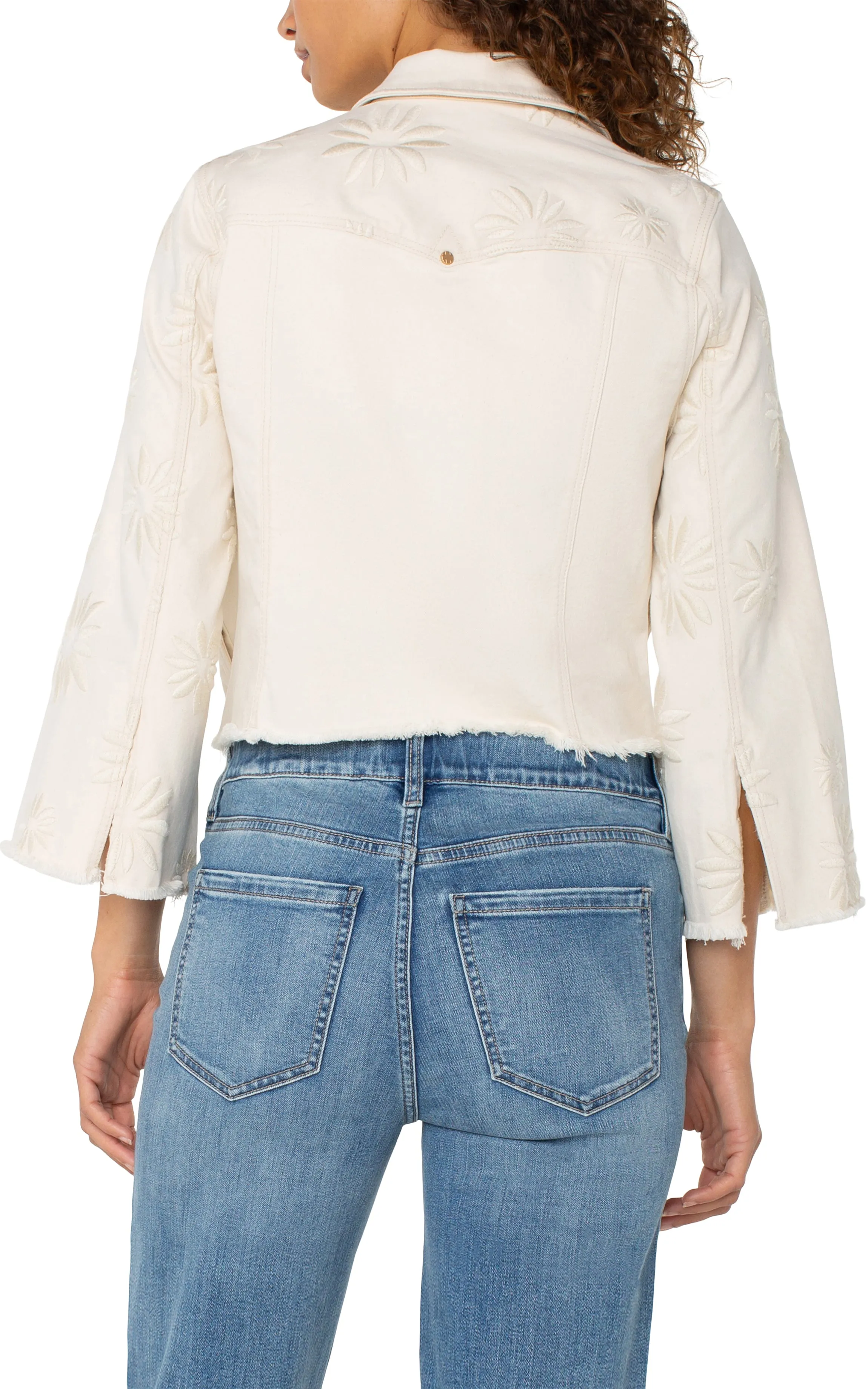 JACKET WITH WIDE SLEEVES W/ EMBROIDER FLORALS