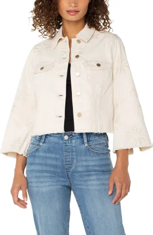 JACKET WITH WIDE SLEEVES W/ EMBROIDER FLORALS