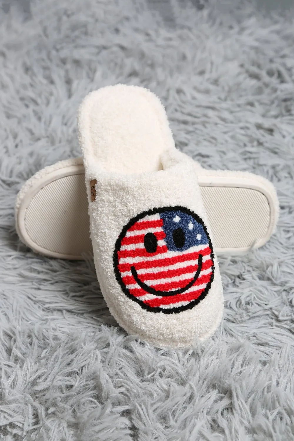 JCL6103 Super Lux American Flag Smiley Slippers