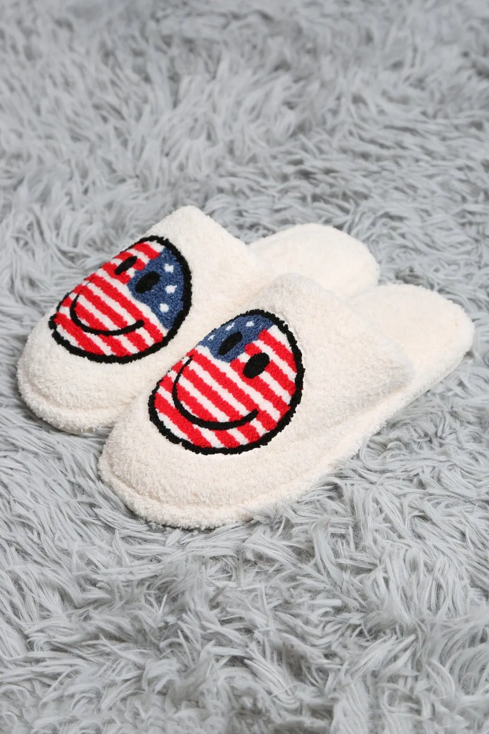 JCL6103 Super Lux American Flag Smiley Slippers