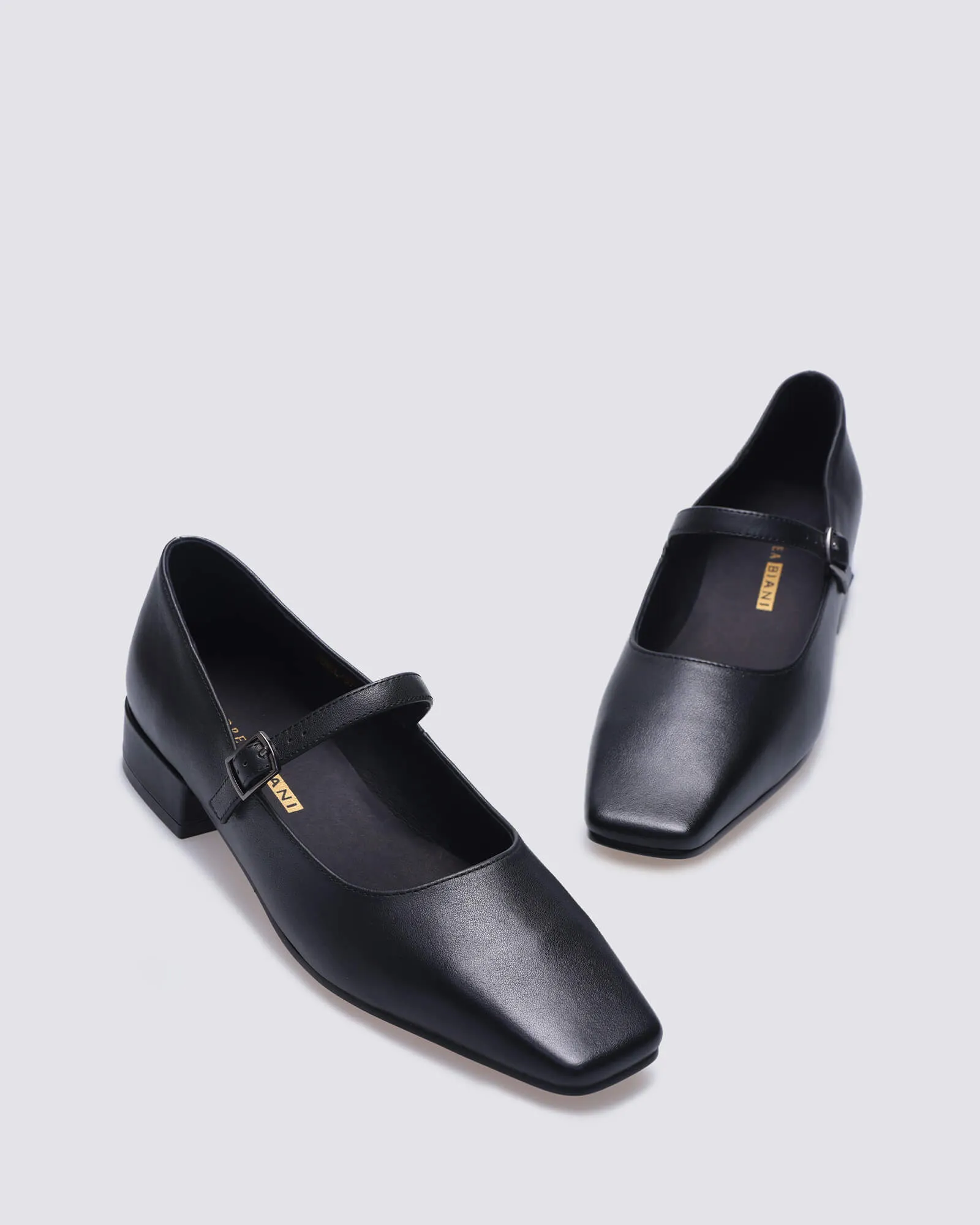 JEWEL MARYJANE FLATS BLACK LEATHER