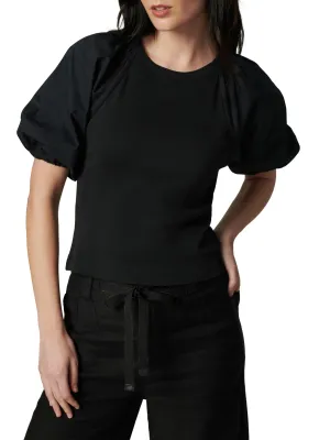 Joe's Jeans Women's The Lila Mixed Media Short Sleeve Top